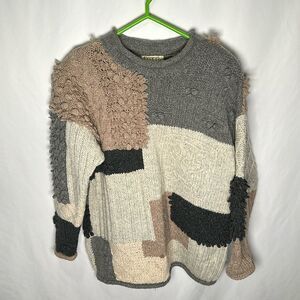 Unique vintage Frapp all wool patchwork sweater ❤️❤️❤️